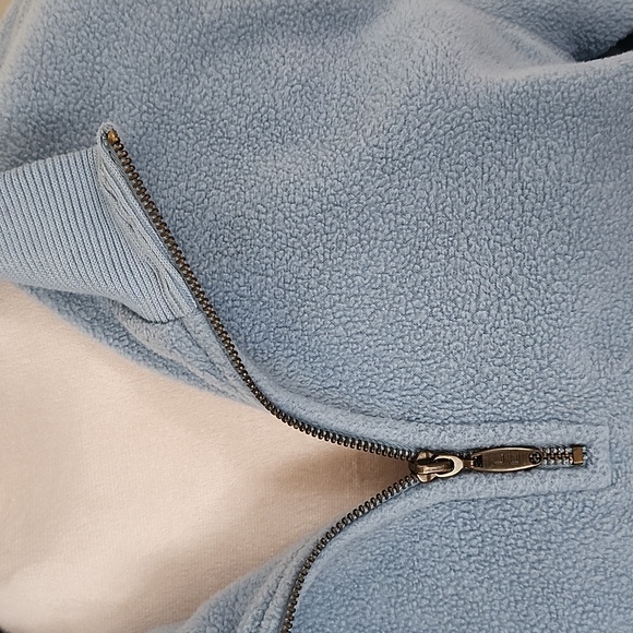 Liz Claiborne Denim Blue Quarter-Zip Fleece Pullover, LP - Picture 10 of 12